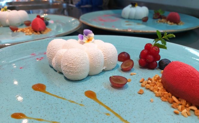 Delicious onboard meals prepared by Acapella's Chef