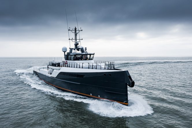 GENE CHASER Yacht Support on sea trials at Damen Yachting - bow view