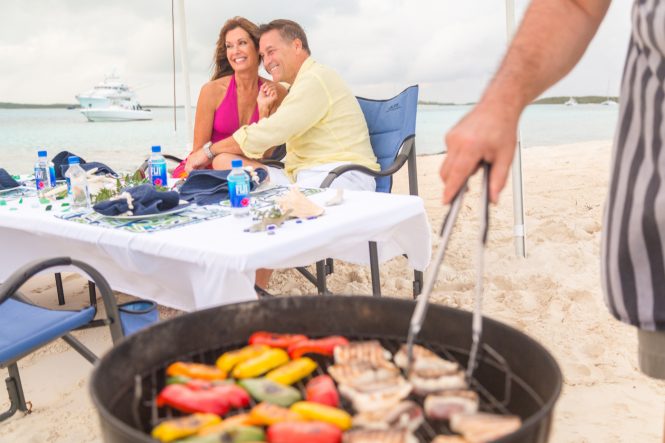 A relaxing beach barbecue - Lady J yacht © Quin BISSET