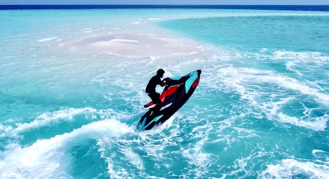 Jetski is amongst the water toys available at guests' disposal