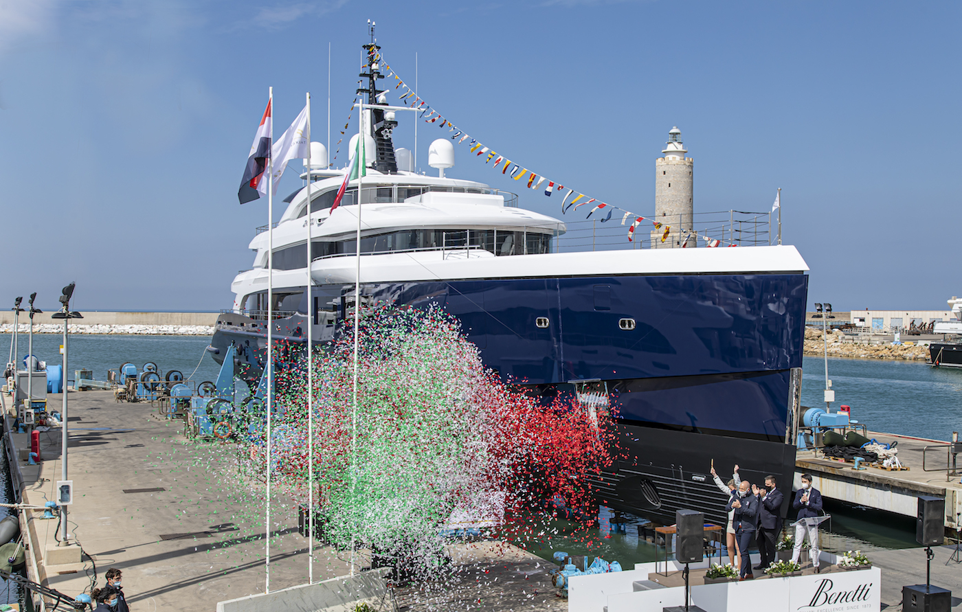 Benetti FB274 superyacht Zazou launch ceremony