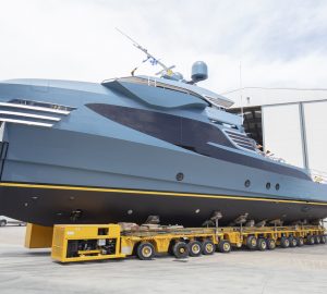 PHI PHANTOM yacht support vessel by Alia Yachts hits water in Turkey