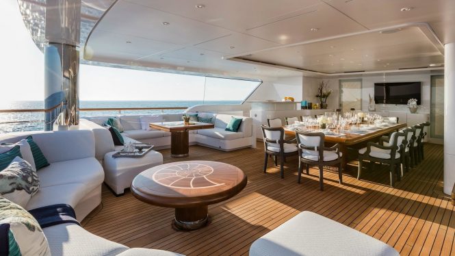 aft deck alfresco dining area