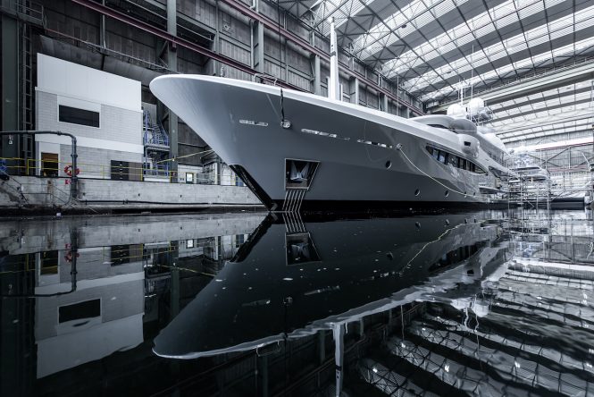 Motor yacht GRACE at the yard