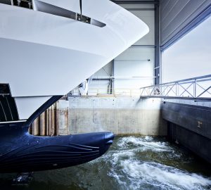 Heesen luxury yacht Project FALCON touches water for the first time