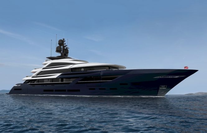 Rendering of the 65m ISA superyacht RESILIENCE