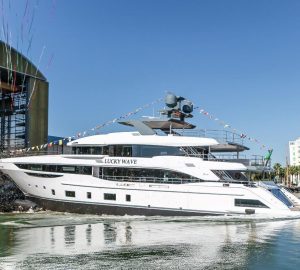 Benetti launches 44m superyacht Lucky Wave on traditional slipway