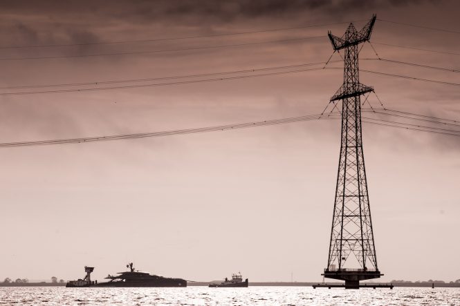 Royal Huisman 403 PHI departure from Vollenhove shipyard - photo by Tom van Oossanen