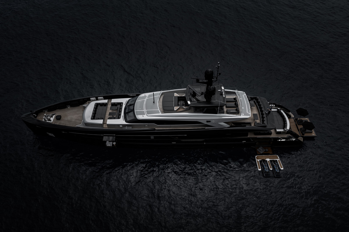 aerial view of the superyacht - Photo © Blue iProd