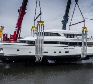Exciting moment at Moonen as they launch 36m motor yacht BOTTI