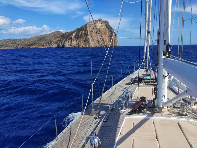 On board sailing yacht SONGBIRD