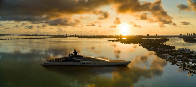 CENTERFOLD superyacht concept at Sunrise designed by Nuvolari Lenard