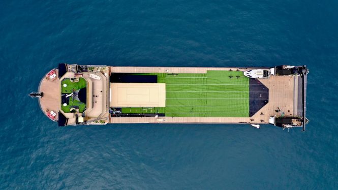 146m OK explorer yacht with a tennis court © Karmarine Shipyard