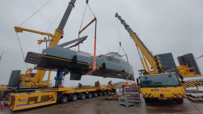 Launch of 37m expedition yacht NO DESTINATION © Multiship Holland BV