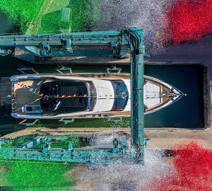 First Ferretti yacht of 2022 launched: motor yacht CLUB B