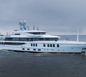 74m Amels 242 luxury yacht AVANTI leaves shipyard
