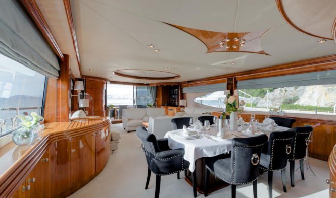 Saloon with elegant dining area