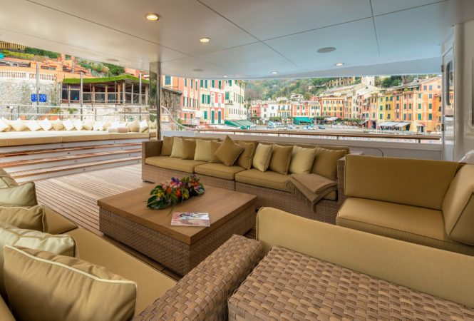 Upper deck aft seating - Portofino in Italy