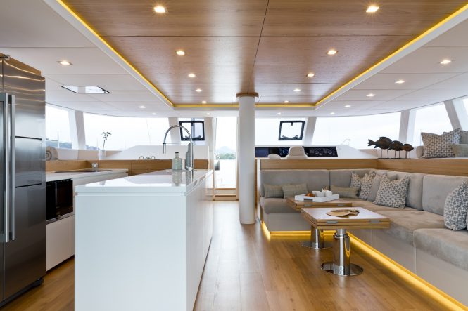 galley and seating area