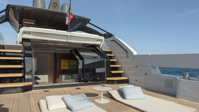 Beach club and sunbathing area