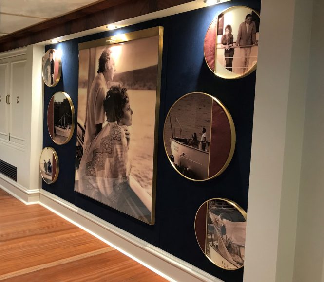 Interior decorated with photos of Elizabeth Taylor and Richard Burton