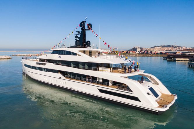 Luxury motor yacht RIO during her launch ceremony