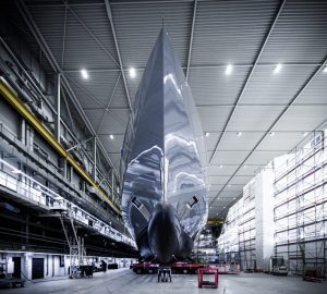 109m Oceanco mega yacht project 720 hits water