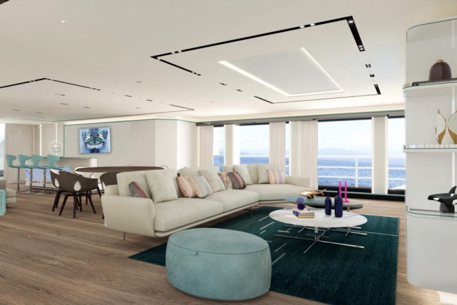 Rendering of the modern saloon