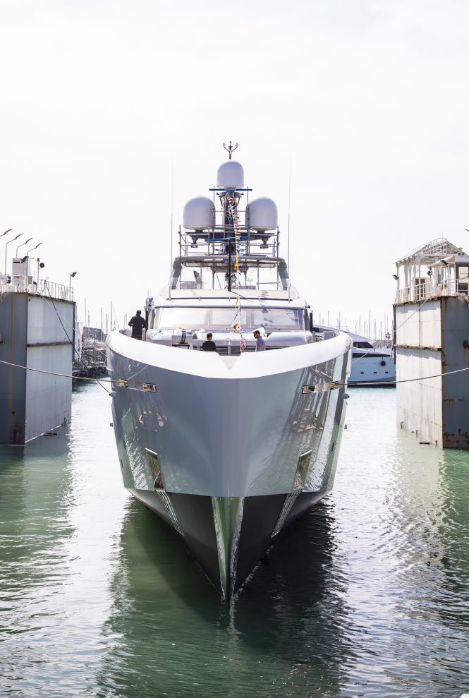 Yacht KINDA launched onto the water - Photo © Credits Giuliano Sargentini