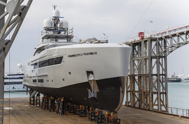 motor yacht KINDA ready for launch - Photo © Credits Giuliano Sargentini