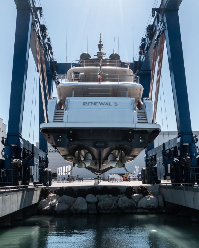 Custom Line Navetta 33 motor yacht Renewal 3 Launch at Superyacht Yard Ancona