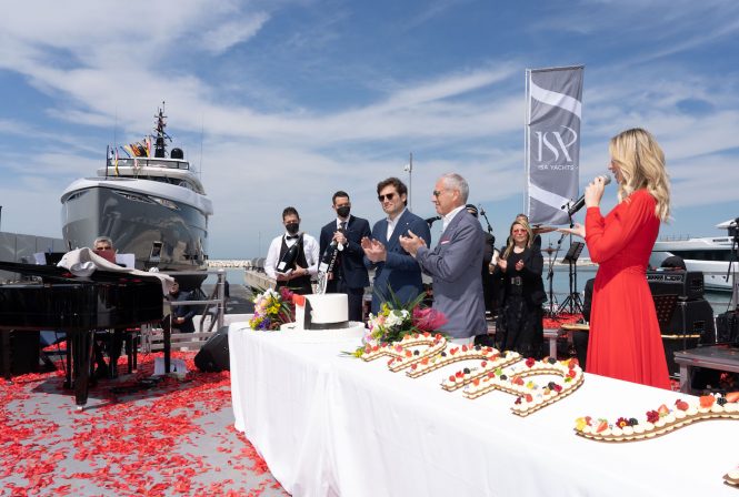 Launch ceremony of superyacht ARIA SF