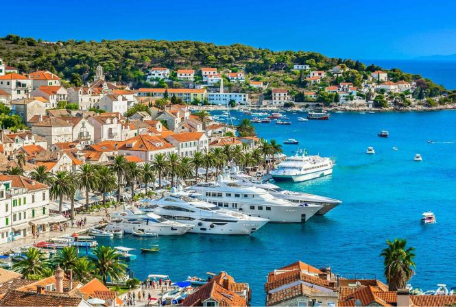 Luxury yachts in Split in Croatia