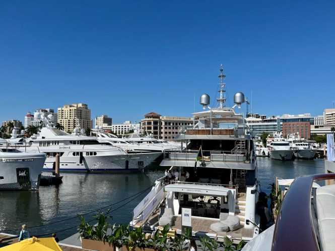 Superyachts at the Palm Beach boat show - Photo © CharterWorld