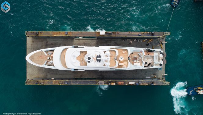 aerial view of the motor yacht Project X © Spanopoulos Group