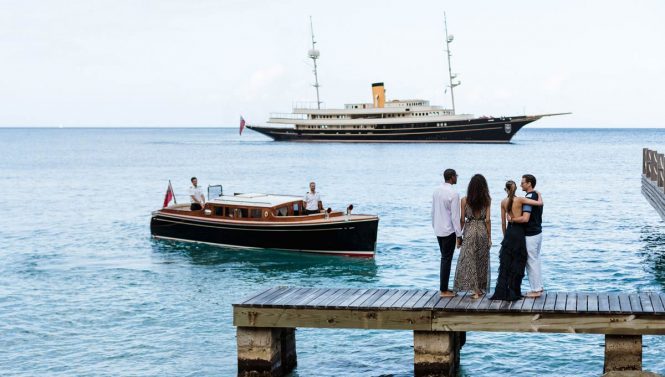 Beautiful classic motor yacht NERO