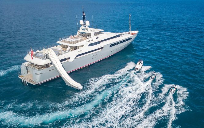 aerial view of VICKY with the slide