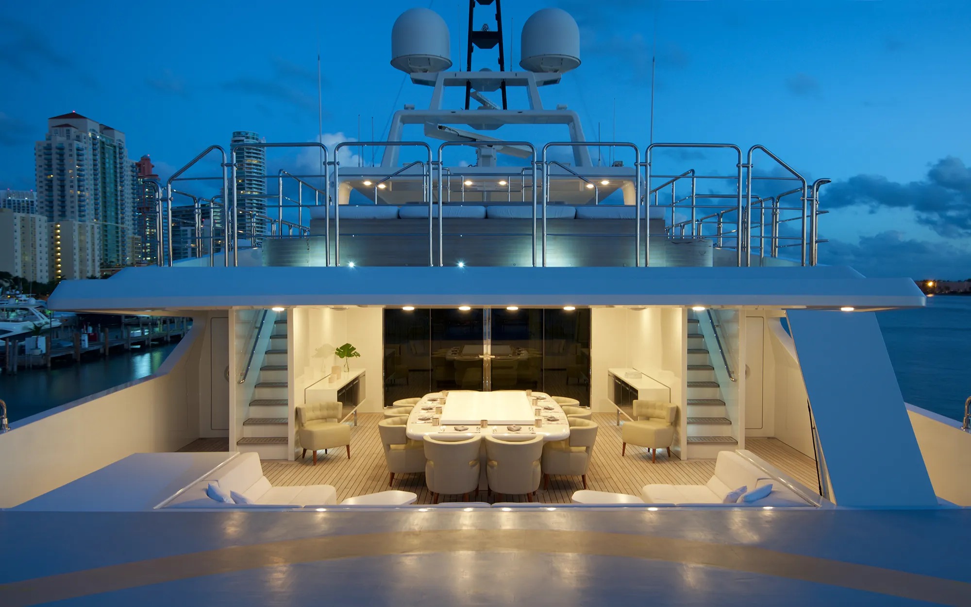 aft deck in the evening