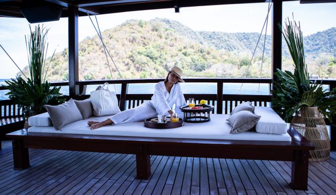 Private daybed on deck