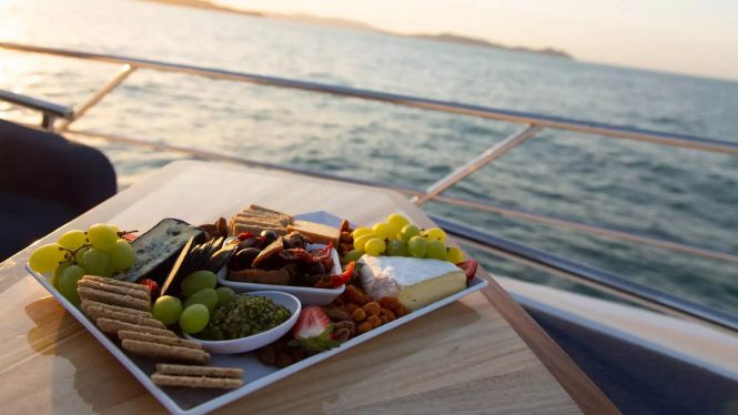 nibbles aboard yacht LA MAR