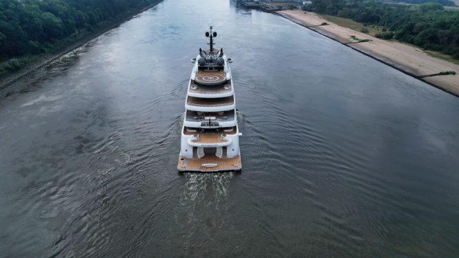 mega yacht Project BLUE by Lurssen on sea trials - Photo © DrDuu