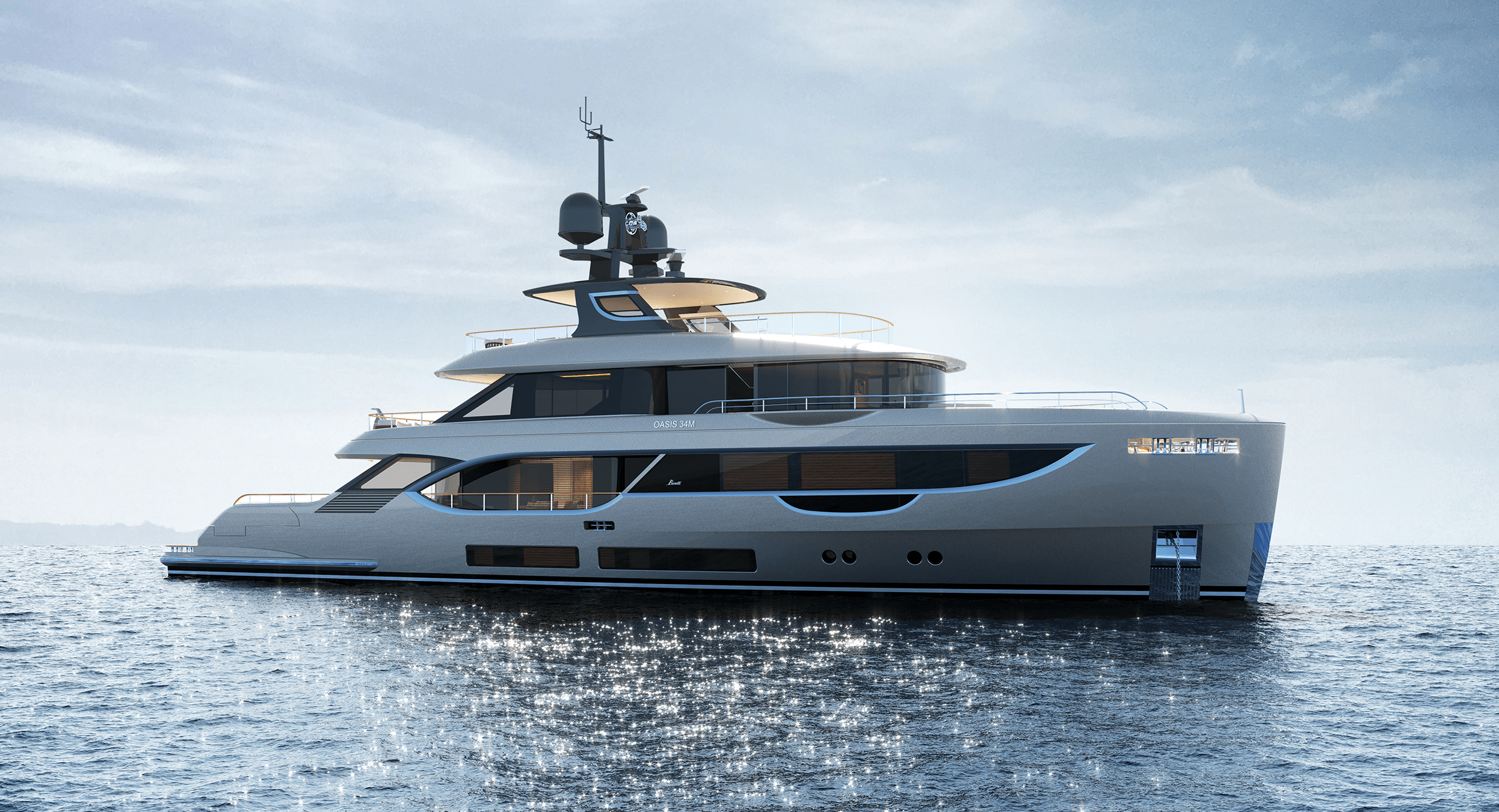 Oasis 34m yacht rendering - sistership to UNKNOWN