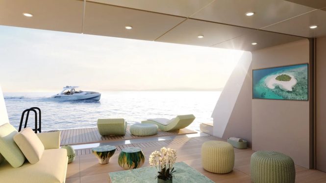 Serene beach club onboard PROJECT JADE