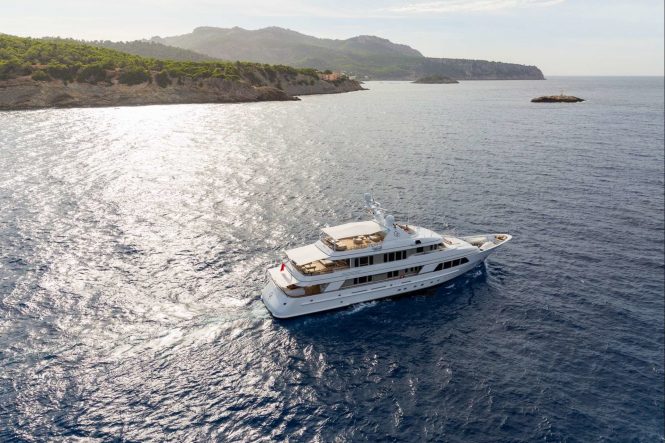 Aerial view of the yacht GO by Feadship available for charter