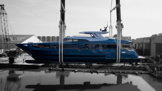 Blue Jean yacht launched by Van der Valk shipyard