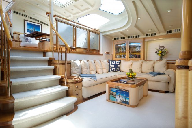 Elegant interior of the yacht
