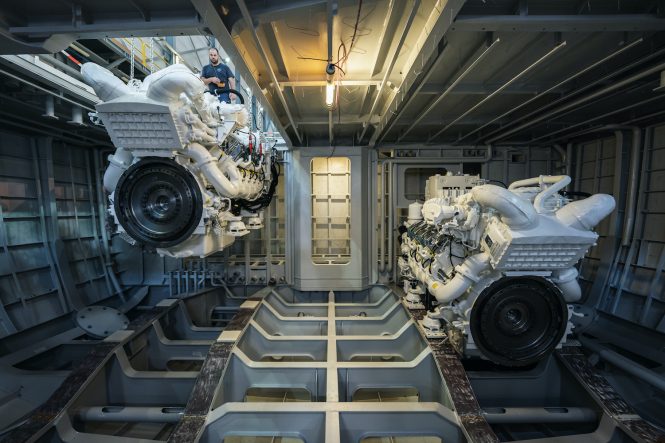 Engines being installed