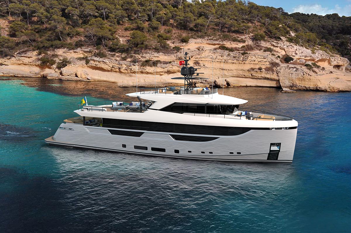 Exterior profile of yacht VICTORIOUS