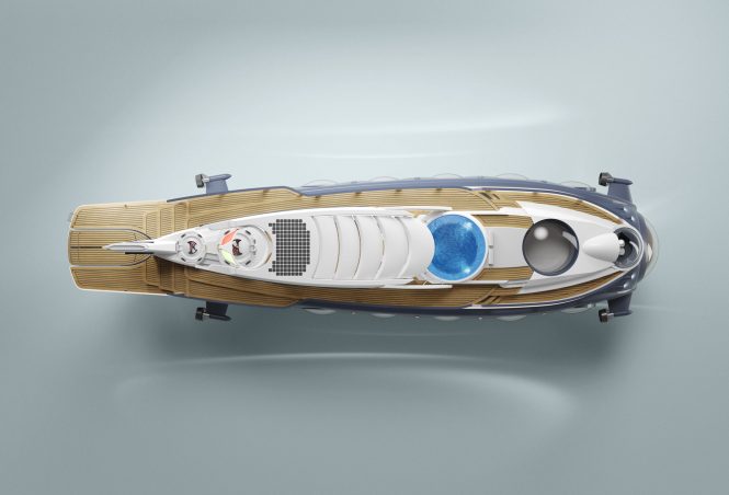Luxury submersible yacht NAUTILUS top view