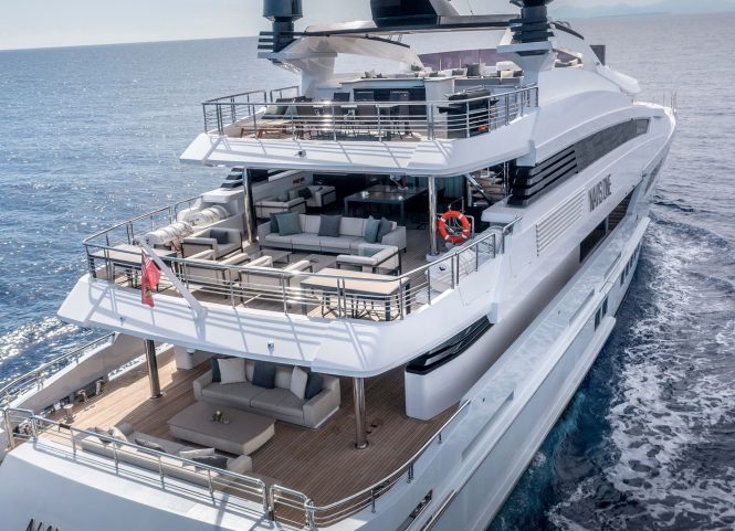 Amazing deck spaces aboard motor yacht NEVIS ONE